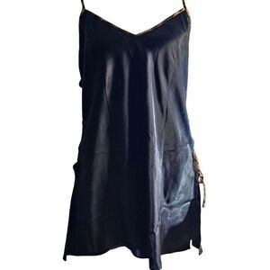 Vintage 90s Fredericks of Hollywood Camisole Nightie Womens L Black Leopard